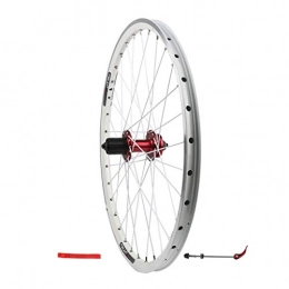 CHP Spares CHP Mountain Bike Wheelset 26 Inch Bicycle Front Wheel Rear Wheel Double Layer Alloy MTB Rim Disc V Brake Quick Release 7 8 9 10 Speed 32H (Color : White, Size : 24in rear wheel)