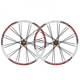 CHP Spares CHP MTB 26" Bike Wheel Set Bicycle Wheel Double Wall Alloy Rim Tires 1.5-2.1" Disc Brake 7-11 Speed Palin Bearing Hub Quick Release 24H 6 Colors (Color : C)