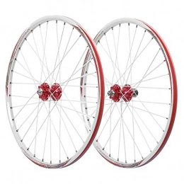 CHP Spares CHP MTB 26 Inch Bike Wheel Set Double Wall Alloy Rim Disc Brake 7-11 Speed Sealed Hub Quick Release Tires 1.75-2.1" 32H (Color : White)