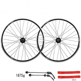 CHP Spares CHP MTB Bicycle Wheel Mountain Bike Wheel Set 20 26 Inch Quick Release Disc V- Brake (Color : Black, Size : 26in Front wheel)