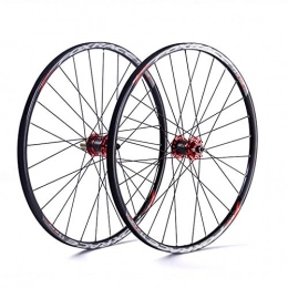 CHP Spares CHP MTB Bicycle Wheelset, 26 / 27.5" Ultralight Double Walled Alloy Rim 24H Cycling Wheel Mountain Bike Wheels V-Brake Disc Rim Brake Fast Release for 7 / 8 / 9 / 10 / 11 Speed Sealed Bearings (Color : 26in)