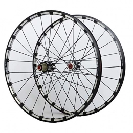 CHP Mountain Bike Wheel CHP MTB Bike Wheel For 26 27.5 29 Inch Bicycle Front Rear Wheelset Double Layer Alloy Rim 7 Palin Bearing Disc Brake QR 7-11 Speed 24H 1742g (Color : Black Hub, Size : 27.5inch)