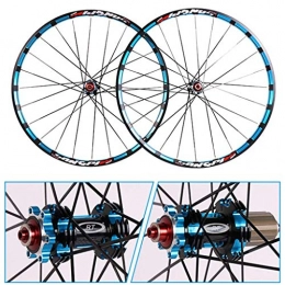 CHP Spares CHP MTB Bike Wheel Set 26 27.5in Double Wall Alloy Rim Carbon Hub First 2 Rear 5 Palin Quick Release Disc Brake 7 8 9 10 11 Speed 3 Colours (Color : Blue, Size : 26inch)
