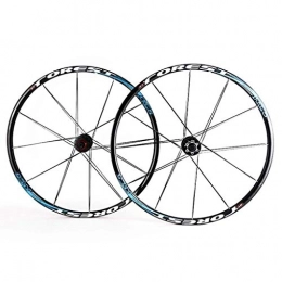 CHP Mountain Bike Wheel CHP MTB Rim 26 / 27.5inch Mountain Bike Wheelset, Double Wall 24H Disc Brake Quick Release Compatible 7 8 9 10 11Speed (Color : Blue, Size : 26inch)