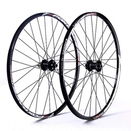 CHP Mountain Bike Wheel CHP MTB Wheelset For 2627.5 In Bike Wheel Front And Rear Double Wall Alloy Rim Sealed Bearing Disc Brake QR 1610g 7-11 Speed Cassette Hub 24H (Color : Black hub, Size : 26inch)
