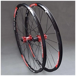 CHP Spares CHP MTB Wheelset For Mountain Bike 26 27.5 29 In Double Layer Alloy Rim Sealed Bearing 7-11 Speed Cassette Hub Disc Brake QR 24H (Color : Red Hub, Size : 27.5inch)