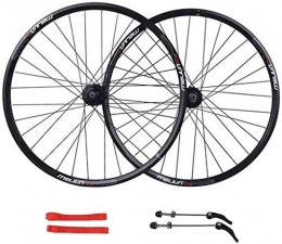 CHP Spares CHP Wheel Mountain Bike 26" MTB Bicycle WheelSet Disc Brake Compatible 7 8 9 10 Speed Double Wall Alloy Rim 32H (Color : Black)