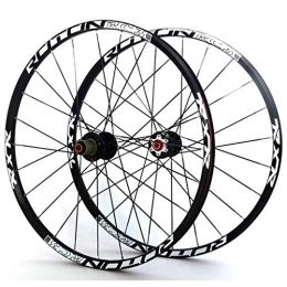 CHP Mountain Bike Wheel CHP Wheelset 26 27.5 29er Mountain Bike Wheels Front And Rear Bicycle Double Wall Alloy Rim 7 Palin Bearing Disc Brake QR 1790g 7-11 Speed Card Type Hubs 24H (Color : A-Black, Size : 29in)
