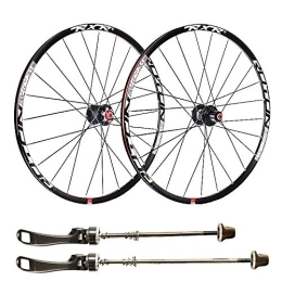 CHUDAN Spares CHUDAN BMX Bicycle Wheelset, 27.5 Inch Bike Rim Double-Walled Aluminum Alloy Disc Mountain Bike MTB Rim Disc Brake Fast Release 24 Perforated Disc 7 8 9 10 11 Speed, Black