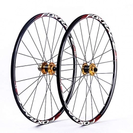 CHUDAN Spares CHUDAN Cycling Wheelset, 27.5 in MTB Bicycle Wheel Double-Walled Rim Disc Caliper Brake Alloy Drum Fast Release 24 Hole Disc for 7 / 8 / 9 / 10 / 11 Speed 100Mm, 26in