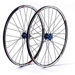 CHUDAN Spares CHUDAN Mountain Bicycle Wheelset, 26In Aluminum Alloy MTB Cycling Wheels Double Wall Rims Disc Brake Sealed Bearings Fast Release 24H 7 / 8 / 9 / 10 / 11 Speed, 26in