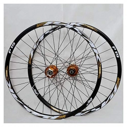 CHUDAN Spares CHUDAN Mountain Bike Wheelset, 29 / 26 / 27.5 Inch Bicycle Wheel (Front + Rear) Double Walled Aluminum Alloy MTB Rim Fast Release Disc Brake 32H 7-11 Speed Cassette, B, 26in