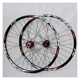 CHUDAN Spares CHUDAN Mountain Bike Wheelset, 29 / 26 / 27.5 Inch Bicycle Wheel (Front + Rear) Double Walled Aluminum Alloy MTB Rim Fast Release Disc Brake 32H 7-11 Speed Cassette, C, 26in