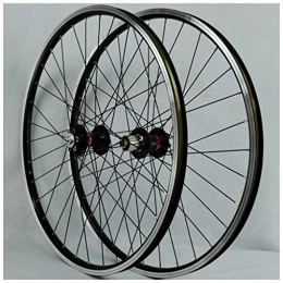 LHHL Mountain Bike Wheel Components MTB 32H Wheelset For Bicycle 26 Inch Mountain Bike Wheel Double Layer Alloy Rim Disc / Rim Brake 7-11speed Cassette Hubs Sealed Bearing QR (Color : Black hub, Size : 26inch)