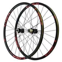 LHHL Mountain Bike Wheel Components MTB Bicycle Wheelset 26 27.5 29 Inch Disc Brake Double Layer Alloy Rim Mountain Bike Wheel 6 Pawls Sealed Bearing QR 1665g (Color : A-Red, Size : 27.5inch)