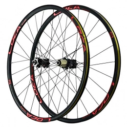 LHHL Mountain Bike Wheel Components MTB Bicycle Wheelset 26 27.5 29 Inch Disc Brake Double Layer Alloy Rim Mountain Bike Wheel 6 Pawls Sealed Bearing QR 1665g (Color : A-Red, Size : 29inch)