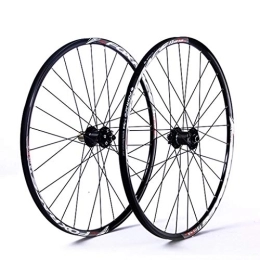 LHHL Mountain Bike Wheel Components Racing Bike Wheelset For 26 27.5 29 Inch Double Wall MTB Rim Carbon Drum Disc Brake Quick Release Mountain Bike Wheels 24H 7 8 9 10 Speed (Color : Black, Size : 29inch)