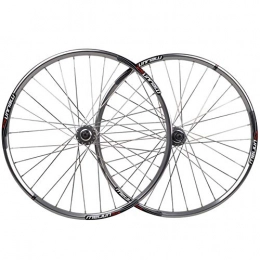 Coool Spares Coool 26 Inches Polished Silver Bicycle Wheel Set with Flat Spokes for Disc Brake Mountain Bike 100mm Front Wheel 135mm Rear Wheel