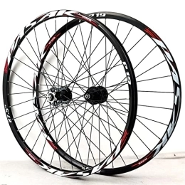 CTRIS Spares CTRIS Bicycle Wheelset Mountain Bike Wheelset 26 / 27.5 / 29 Inch, Aluminum Alloy Rim 32H Disc Brake MTB Wheelset, Quick Release Front Rear Wheels, Fit 7-11 Speed Cassette Bicycle Wheelset