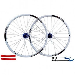 Cuthf Mountain Bike Wheel Cuthf 26 / 27.5" Inch Mountain Road Bicycle Wheelset, Double Wall Aluminum Alloy Cycling Rim Disc Brake 24 Hole Quick Release 7 8 9 10 Speed Disc, D, 26