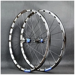 cvhtroe Spares cvhtroe Aluminum Alloy MTB Bike Wheelset 26 / 27.5 / 29 Inch, Double Wall 24 Holes Quick Release Mountain Rim Wheels for 7-11 Speed Disc Black