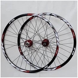 cvhtroe Mountain Bike Wheel cvhtroe Mountain Bike Wheels 26 / 27.5 / 29 Inch, Double Wall Aluminum Alloy Cycling Rim Disc Brake MTB Wheelet for 7 / 8 / 9 / 10 / 11 Speed Red