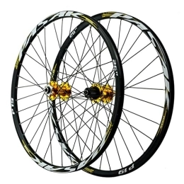 cvhtroe Mountain Bike Wheel cvhtroe MTB Cycling Wheelet 26 27.5 Inch 29 er, Aluminum Alloy Mountain Bike Rim Sealed Bearings Disc Brake for 7 / 8 / 9 / 10 / 11 Speed Gold