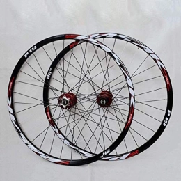CWYP-MS Spares CWYP-MS Mountain Bike Wheel Set 32 Steel ​​holes 26" / 27.5" / 29" Bicycle Wheel Set Bearing Disc Brake Quick Release Cassette Flywheel Red Drum+Red Sign(Front Wheel + Rear Wheel) (Size : 29in)