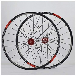 QHY Spares Cycling Mountain Bike Rims 26 27.5 Inch Front Rear Wheel Bicycle Wheelset Double Wall Rim Quick Release Disc Brake 24 Spoke 7-11 Speed Cassette Flywheel 1810g (Color : Red hub, Size : 26inch)