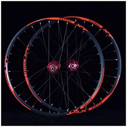 QHY Spares Cycling MTB Bicycle Wheelset 26 27.5 29 In Mountain Bike Wheel Double Layer Alloy Rim Sealed Bearing 7-11 Speed Cassette Hub Disc Brake 1100g QR 24H (Color : Red, Size : 27.5inch)