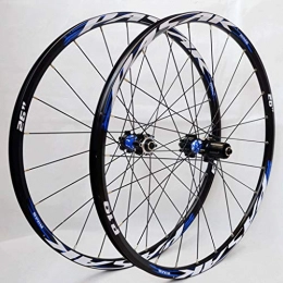 QHY Spares Cycling MTB Bike Wheel Set 26 / 27.5 Inch Mountain Bike Wheels Double Wall Rims Cassette Hub Sealed Bearing Disc Brake QR 7-11 Speed 1850g (Color : Blue, Size : 27.5)