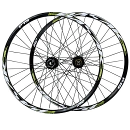 SJHFG Mountain Bike Wheel Cycling Wheels, 26 / 27.5 / 29'' Rear Wheels Double Wall MTB Rim Disc Brakes 12 / 15MM Barrel Shaft 7 / 8 / 9 / 10 / 11 Speed Flywheel (Color : Green, Size : 26in / 15mmaxis)