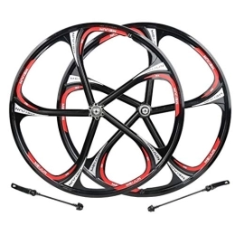 KANGXYSQ Mountain Bike Wheel Cycling Wheels 26, Double Wall MTB Rim Quick Release V-Brake Hybrid / Mountain Bike Hole Disc 7 8 9 10 Speed