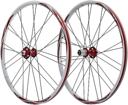 InLiMa Spares Cycling Wheels Mountain Bike Disc Brake Wheelset 26" Quick Release Bicycle Wheelset Bicycle Wheel Pair (Color : Red a, Size : 26'')