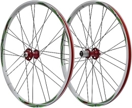 HAENJA Spares Cycling Wheels Mountain Bike Disc Brake Wheelset 26" Quick Release Bicycle Wheelset Bicycle Wheel Pair Wheelsets (Color : Green a, Size : 26'')