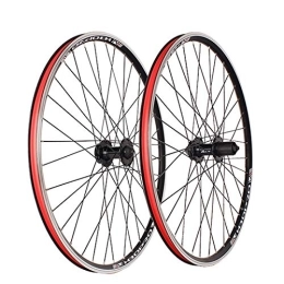 MZPWJD Spares Cycling Wheels MTB 26" Bike Wheelset C / V Brake Bicycle Rim Quick Release 7-10 Speed Cassette Freewheel Sealed Bearings Hub 32 Spoke (Color : Black, Size : 26inch)
