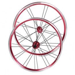 DAUERHAFT Mountain Bike Wheel DAUERHAFT Aluminium Alloy Bike Wheel Set Sturdy Stable Characteristics V Brake Bicycle Wheelset, for Riding, for Mountain Bike(Red black)