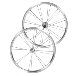DAUERHAFT Mountain Bike Wheel DAUERHAFT Aluminium Alloy Ultralight 20 Inch Bike Wheel Set, Front 2 Rear 4 Bearing V Brake Folding Bicycle Wheel Set, for Mountain Bike(Silver)