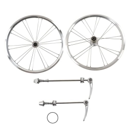Dechoga Spares Dechoga 20 Inch 406 Bicycle Wheel Set flexibly Aluminum Alloy Mountain Bike Wheelset Front 100mm Back 130mm Silver