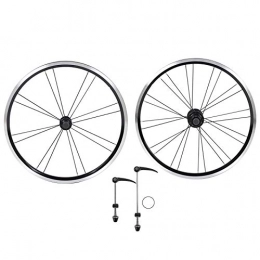 Deror Bike Wheel Set Aluminium Alloy Front 2 Rear 4 Bearing V Brake Wheelset 20in Mountain Bike Folding Bicycle