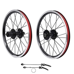 Dilwe Spares Dilwe 16 inch wheel, mountain bike wheel set 305 disc brake 11-speed 6-nail bearing Compatible with V-brake(black)