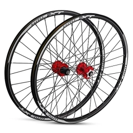 NaHaia Mountain Bike Wheel Disc Brake MTB Bicycle Wheelset For 7-11 Speed 26 27.5 29 Inch Mountain Bike Wheel Quick Release Hub Rim Sealed Bearing 32H (Color : Red, Size : 26INCH)