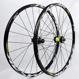 DL Mountain Bike Wheel DL 26 / 27.5 Inch Mountain Bike Wheels with Alloy wheel Disc Brake Hubs 24 holes, Green, 26inch