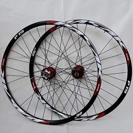 DL Spares DL Alloy Road Bike Wheels 26" / 27.5" / 29" Disc brake Clincher wheelset Rim, Red, 26inch