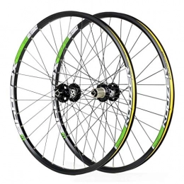WYN Spares Double Wall Bike Wheelset for 26 27.5 29 inch MTB Rim Disc Brake Quick Release Mountain Bike Wheels 24H 8 9 10 11 Speed (Color : Green, Size : 27.5inch)
