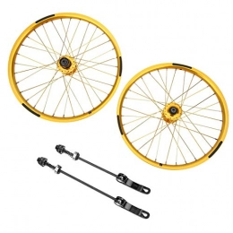 Drfeify Mountain Bike Wheelset,Durable 32 Holes BMX Mountain Bike Wheelset Rims Bicycle Upgrade Accessories for 20inches 406