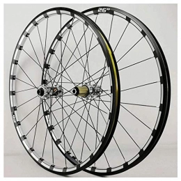 DSHUJC Spares DSHUJC 26 Inch Mountain Bike Wheelset, Bicycle Wheel (Front + Rear) Double-Walled Aluminum Alloy Rim Quick Release Disc Brake 32H 7-12 Speed Release Axles Accessory Hub
