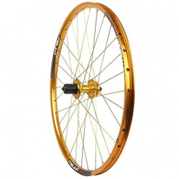 DSHUJC Spares DSHUJC Bike Wheel Set 26 Inches Compatible with 7 8 9 10 Speed Flywheel Quick Release Aluminum Alloy Ultralight Mountain Bike, Gold Rear Wheel Axles Accessory