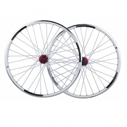 DSMGLSBB Spares DSMGLSBB Bike Wheels, 26 Inch 32 Hole Disc Brake V Brake Wheel Group, Mountain Bike Aluminum Wheels Rim Group with Disc Brake Hub And Quick Release Axle, White
