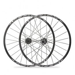 DSMGLSBB Mountain Bike Wheel DSMGLSBB Mountain Bike Wheelset, 26 / 27.5 Inch Bicycle Wheel, Double Walled Aluminum Carbon Hub, Quick Release Disc Brake, 8-11 Speed Cassette, Front And Rear Wheels, Black, 26